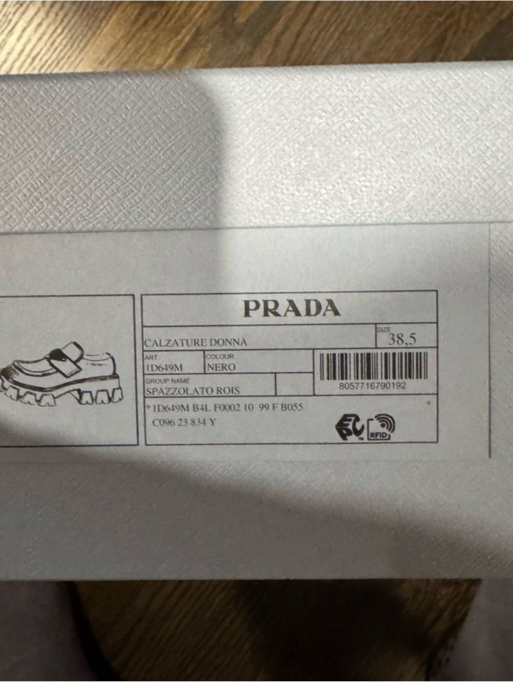 Prada Black Leather Lug-Sole Penny Loafers with Triangular Logo - Picture 6 of 6